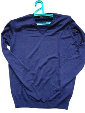 John Smedley 100% Merino Wool V-Neck Sweater Deep Violet UK Made Pristine Sz M